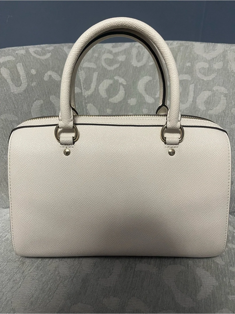 Coach Rowan medium in cream with gold hardware.